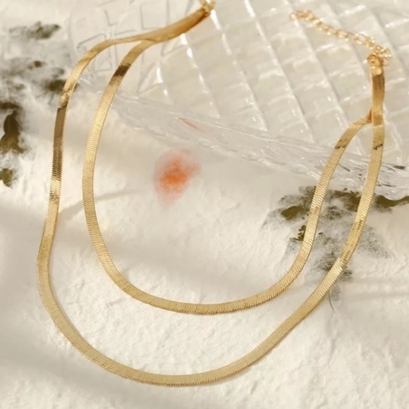 New Gold plated layered snake necklace - Picture 2 of 4